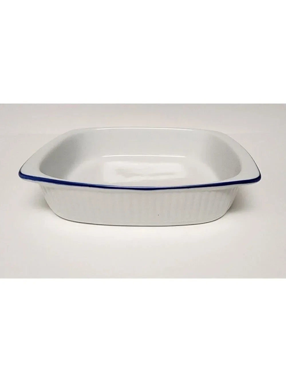 BIA Blanc De Table/Corningware Vintage Casserole Dish W/ Cobalt Blue Trim 9PCS